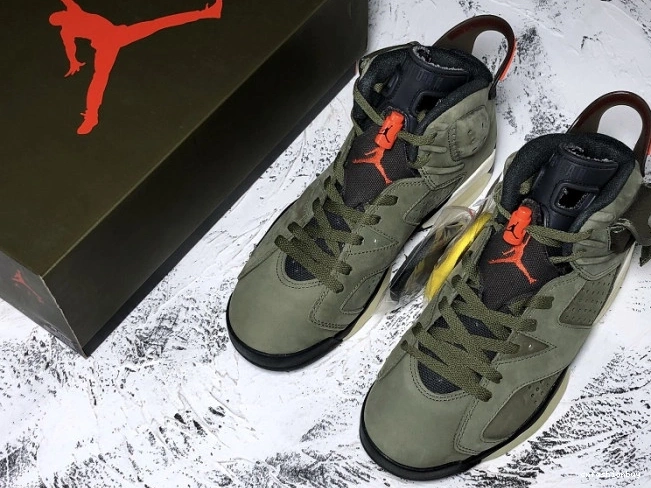 Travis 6 Olive Scott x Medium Jordan Air CN1084-200 0727